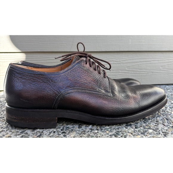 Magnanni Flex Dark Brown Pebbled Leather Cap Toe Oxford Dress Shoes Mens 11 M